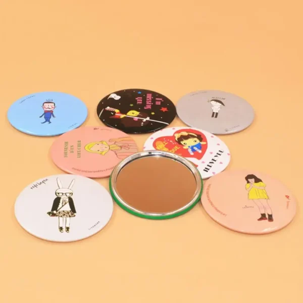 1Pc Cute Cartoon Mini Portable Circular Hand Mirror Pocket Portable Makeup Tool U2JD - Image 6