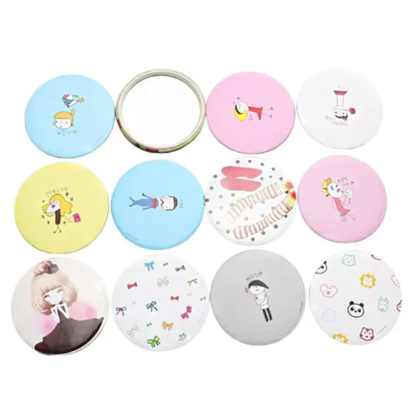 1Pc Cute Cartoon Mini Portable Circular Hand Mirror Pocket Portable Makeup Tool U2JD - Image 5